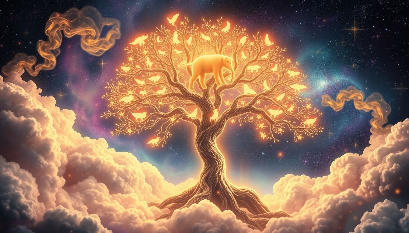 Dromen over de boom des levens symboliseren groei en verbondenheid met dieren.