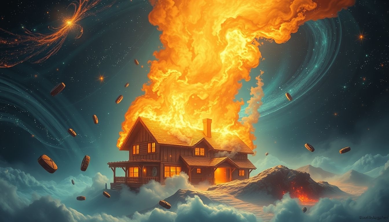 Dromen over een brandende dorpsherberg symboliseren innerlijke transformatie.