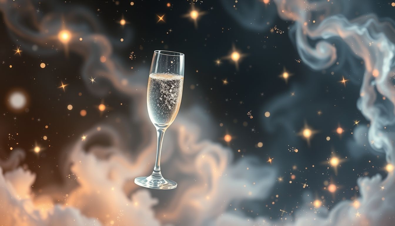 Dromen over kristallen champagneglazen symboliseren feest en elegantie.
