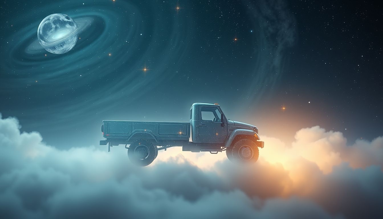 Een lege vrachtwagen symboliseert gemiste kansen of nieuwe beginselen.