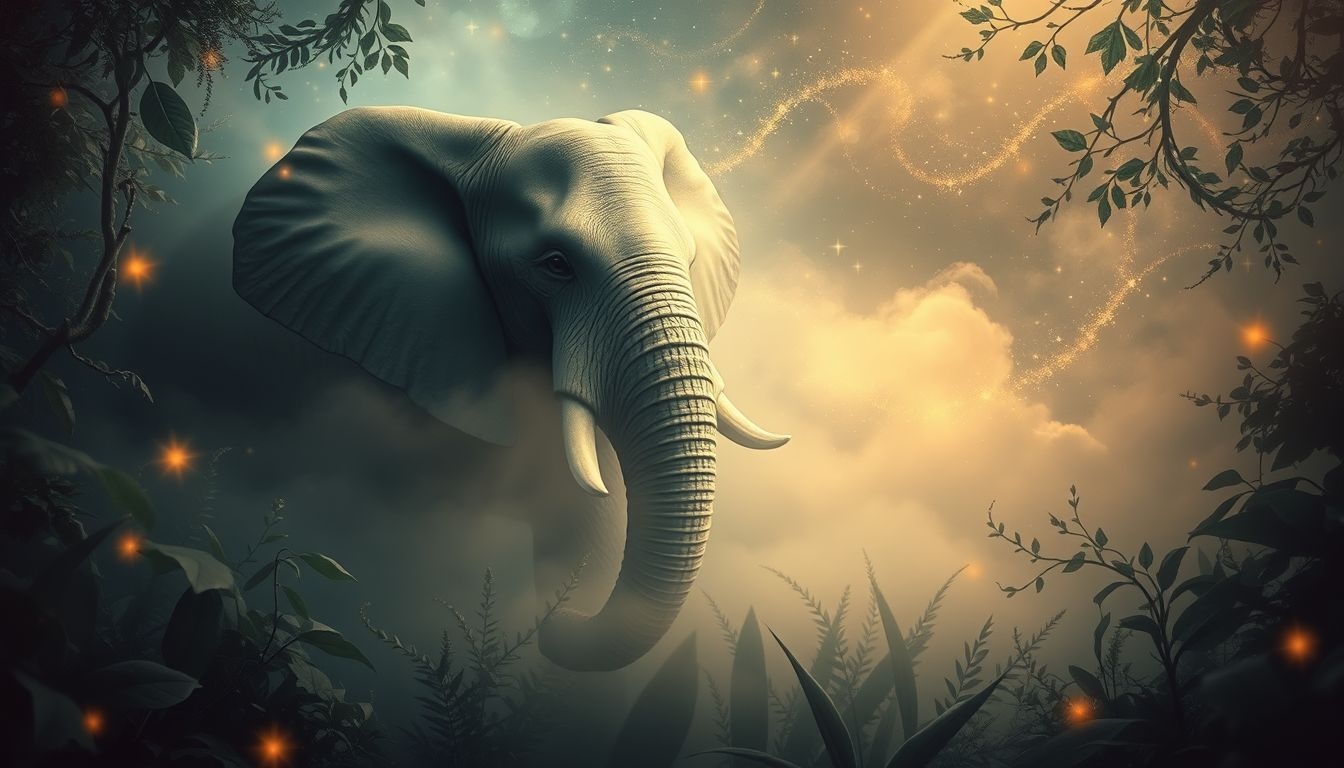 Dromen over een olifant in de jungle symboliseert kracht en avontuur.