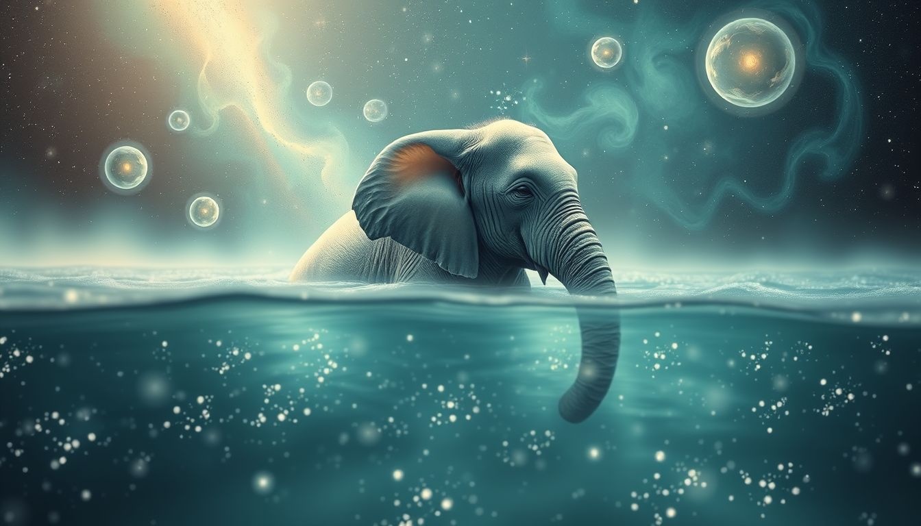 Dromen over olifanten in water symboliseren emotionele kracht en reiniging.