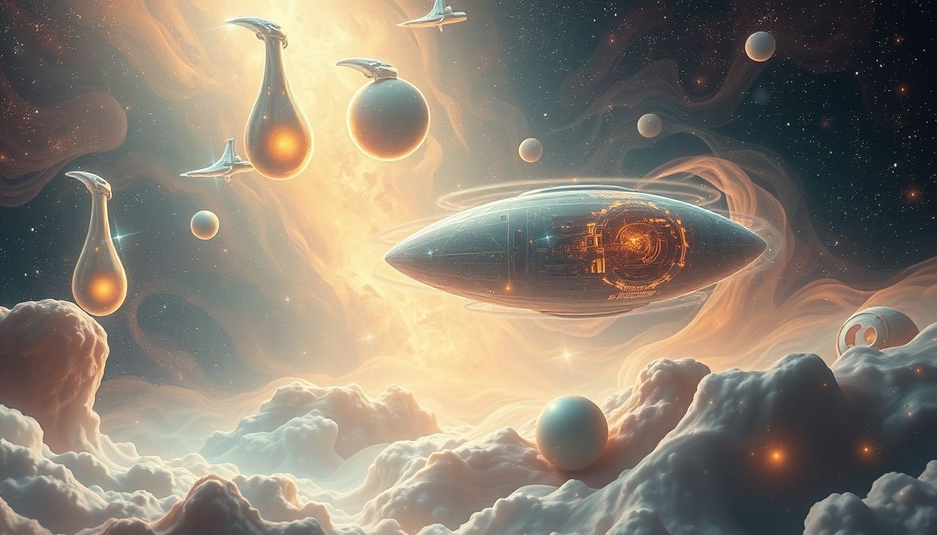 Dromen over ruimteschepen symboliseren grensverleggende ontdekking en innovatie.