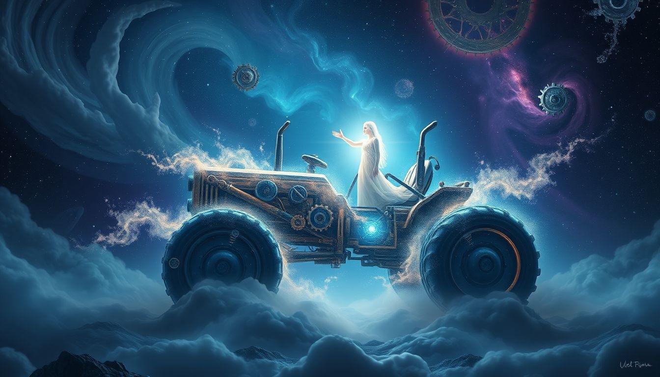 Dromen over een rupsbandtractor symboliseert kracht en onverwachte redding.