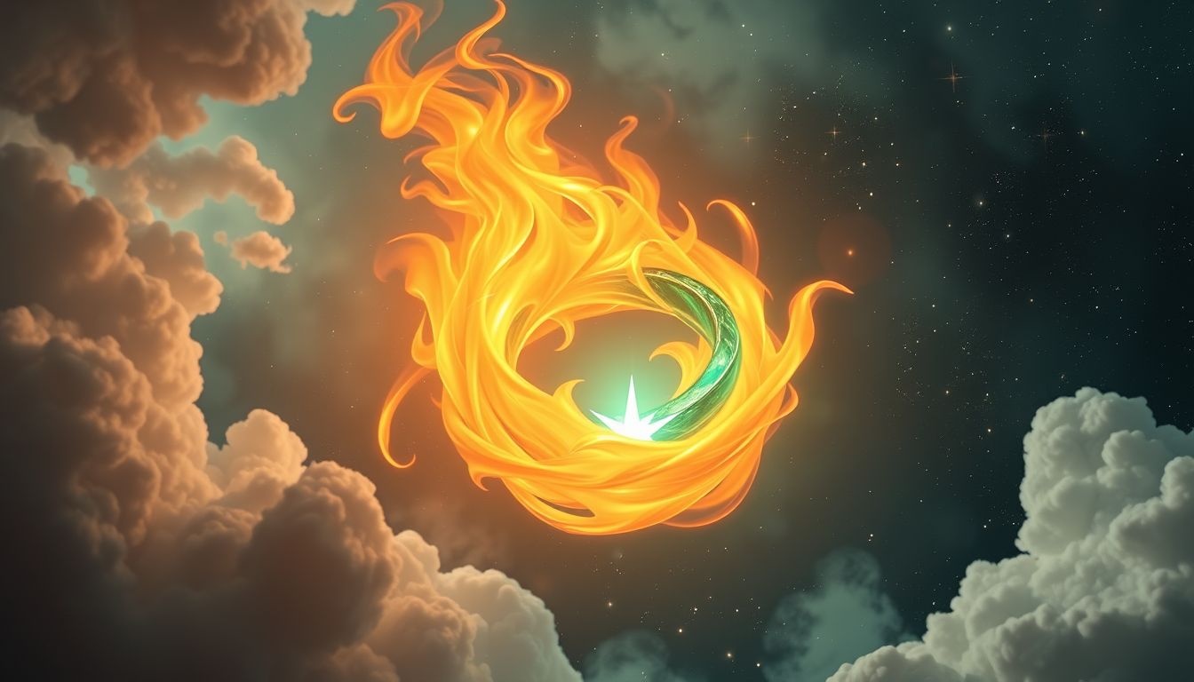 Dromen over een smaragden ring in vuur symboliseert passie en transformatie.