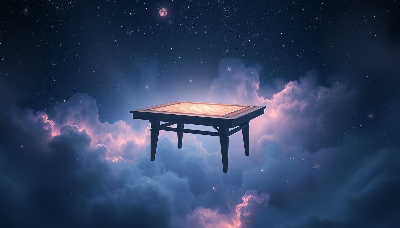 Dromen over een speeltafel in het donker symboliseert verborgen kansen.