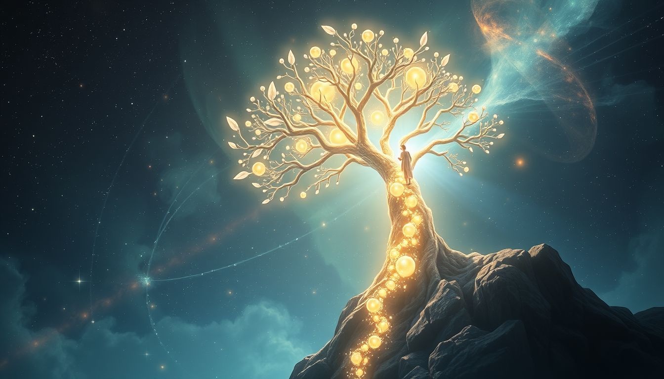 Dromen over klimmen in de Boom des Levens symboliseert spirituele groei.