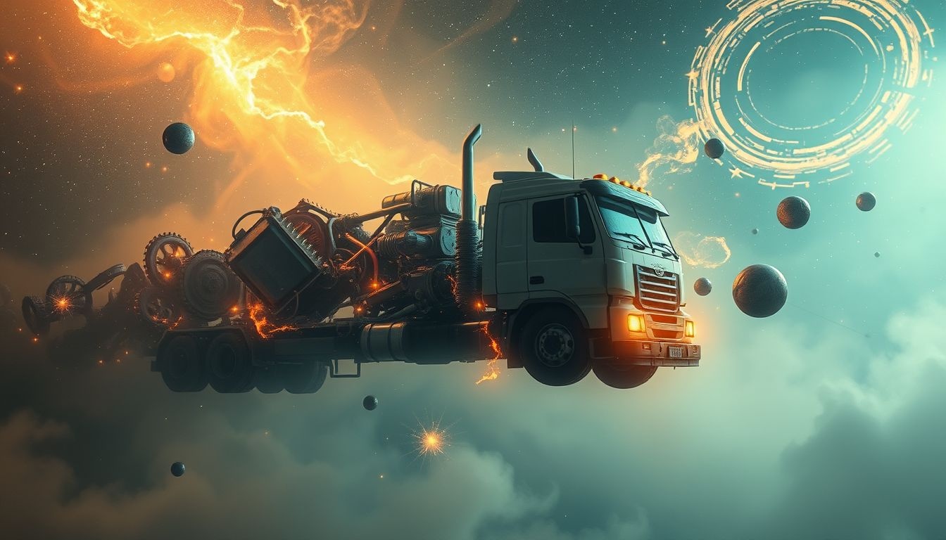 Dromen over vrachtwagen repareren symboliseert zelfherstel en probleemoplossing.