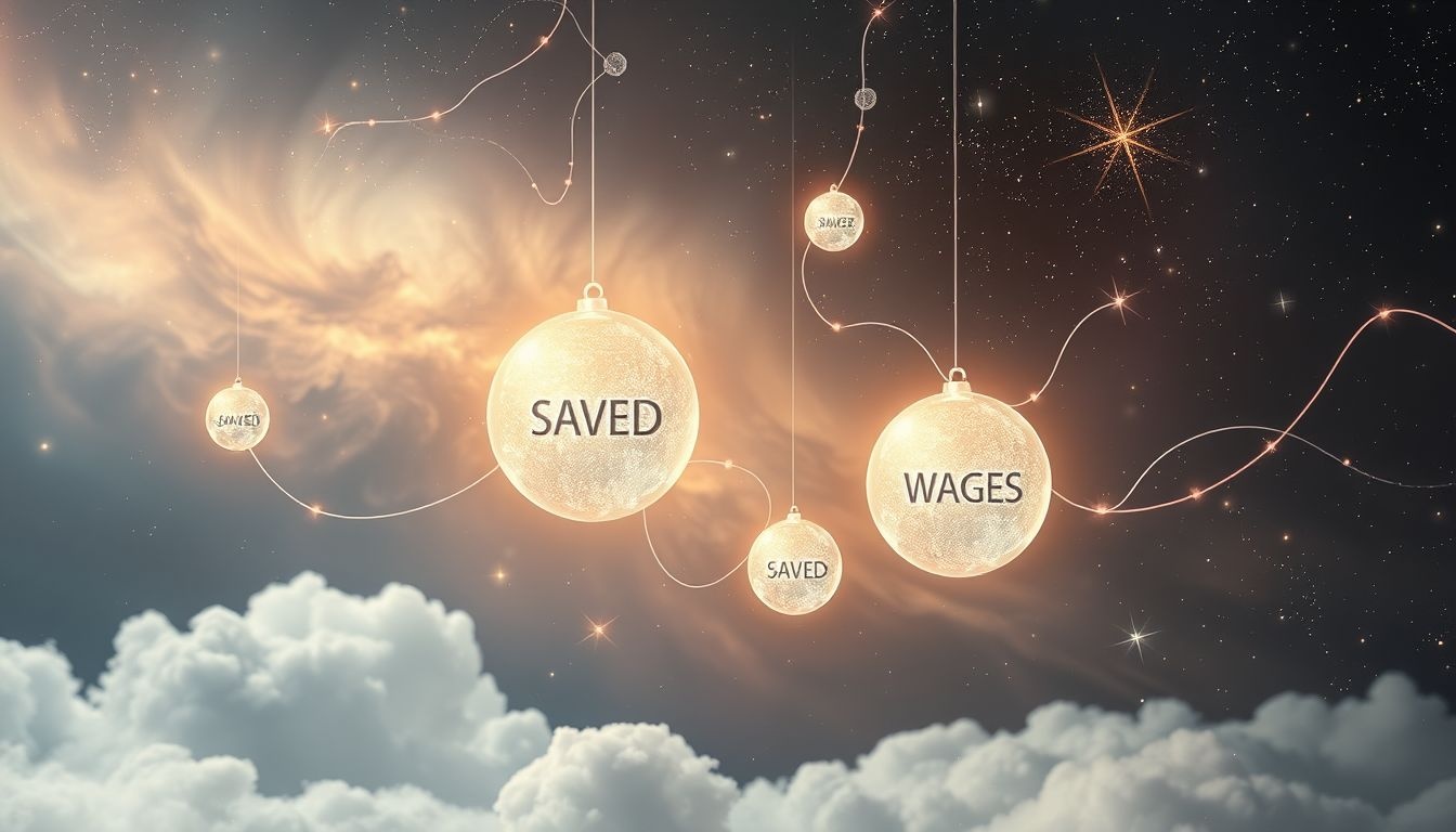 Dromen over sparen van loon symboliseren financiële zekerheid en toekomstplannen.