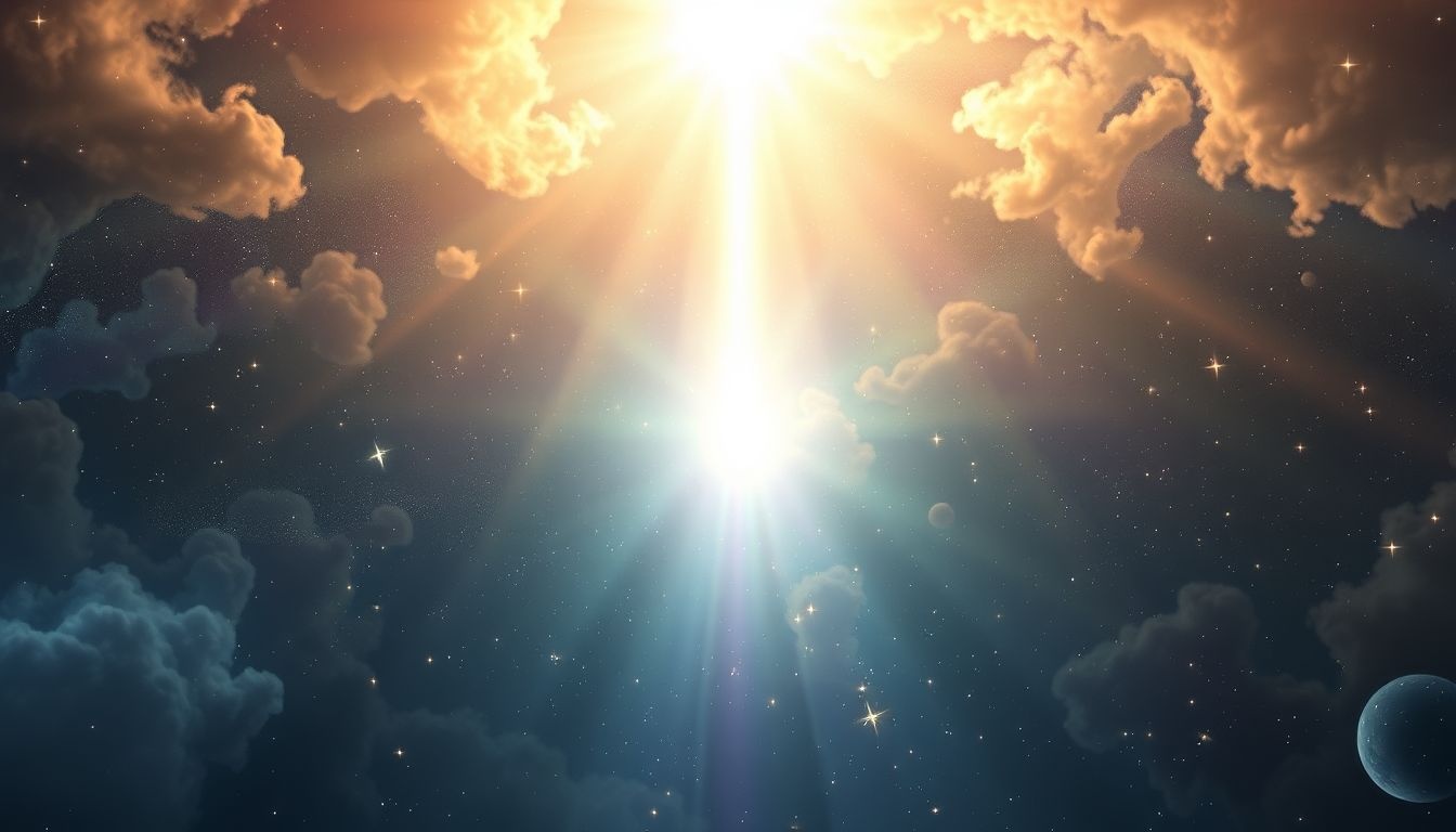 Een heldere lichtstraal symboliseert vaak hoop en vernieuwing.