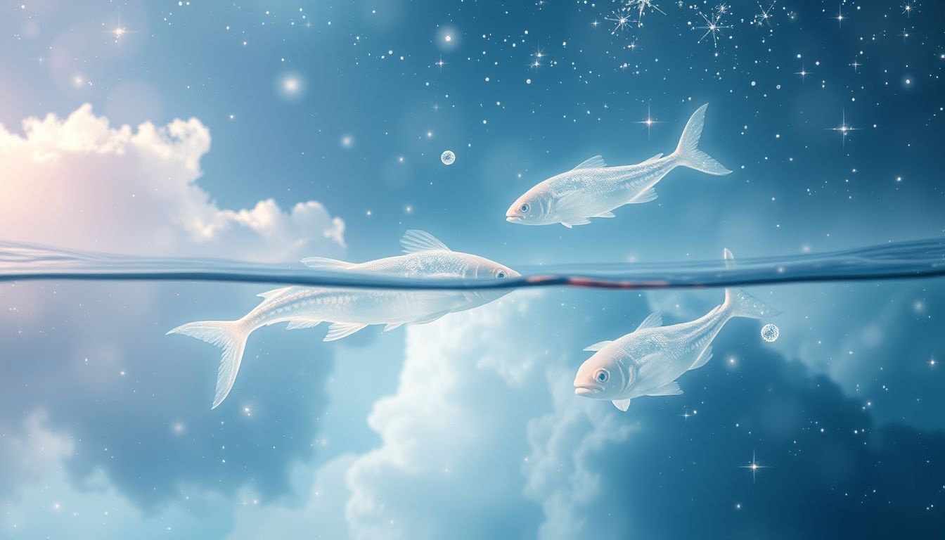 Dromen over siselen in helder water symboliseert innerlijke rust en zuiverheid.