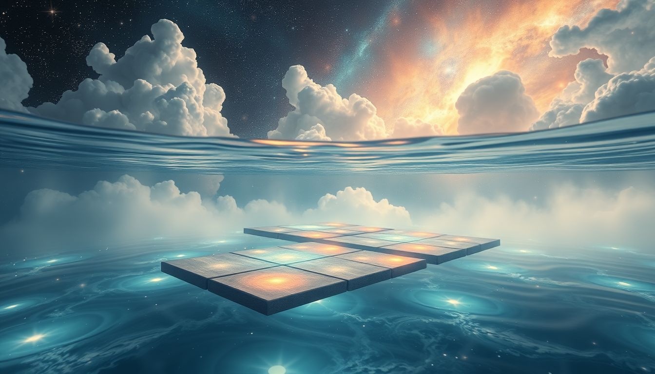 Een vloer bedekt met water symboliseert emotionele onzekerheid of verandering.