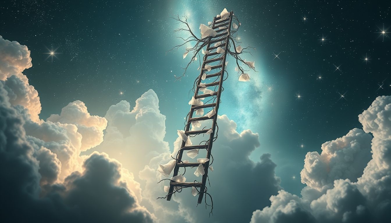 Een kippenladder van ongebruikelijke materialen symboliseert creatieve probleemoplossing.