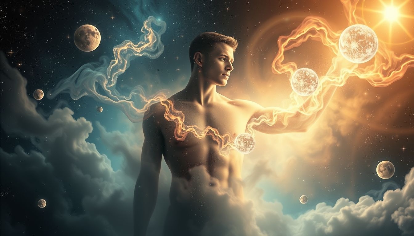 Een stervende bodybuilder symboliseert verloren kracht en kwetsbaarheid.