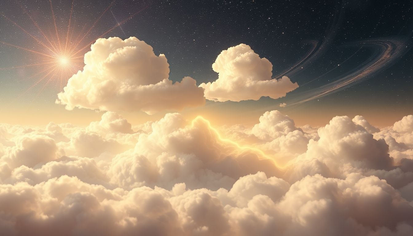 Droom over wolken boven je huis symboliseert innerlijke rust.