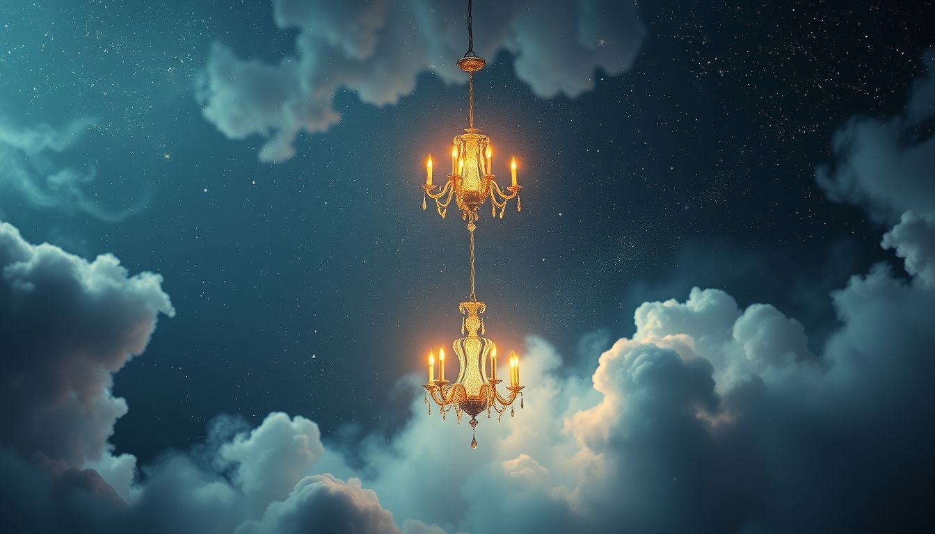 Een zelfdovende kroonluchter symboliseert verlies van inspiratie en energie.