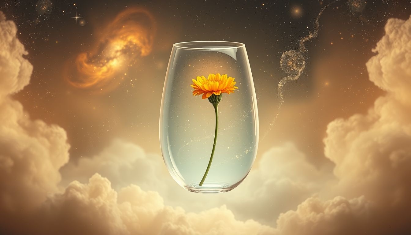 Een enkele goudsbloem symboliseert hoop en innerlijke rust in dromen.
