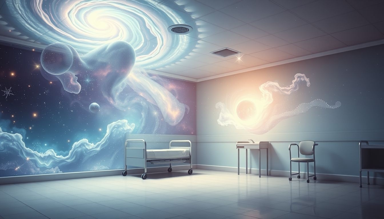 Een lege ziekenkamer symboliseert vaak innerlijke leegte en onzekerheid.