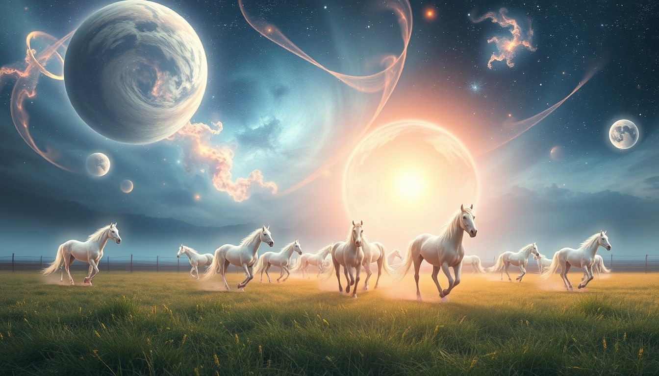 Een paddock vol paarden symboliseert vrijheid en innerlijke kracht.