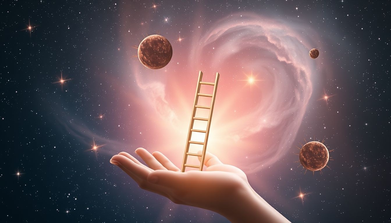 Een kippenladder weggeven symboliseert loslaten van oude beperkingen.