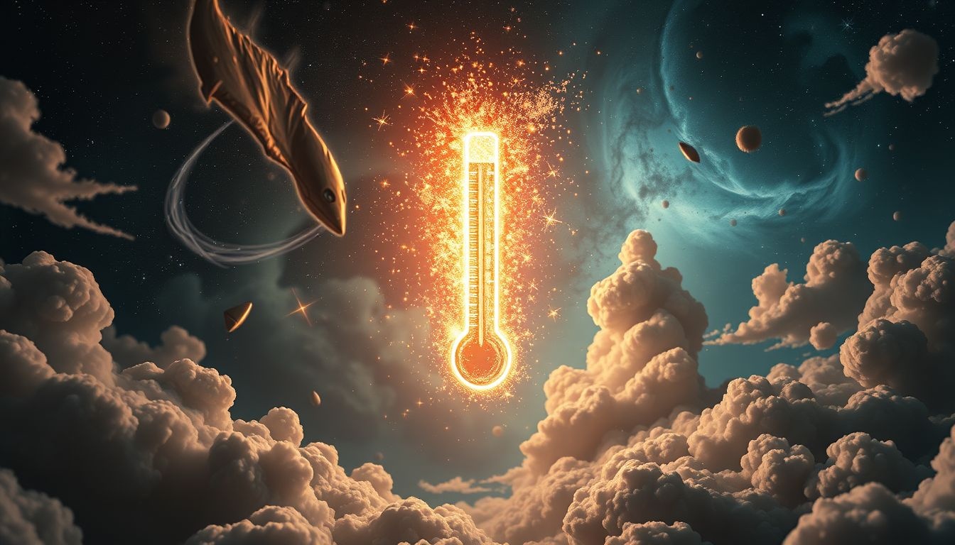 Een ontploffende koortsthermometer symboliseert onverwachte stress en angst.