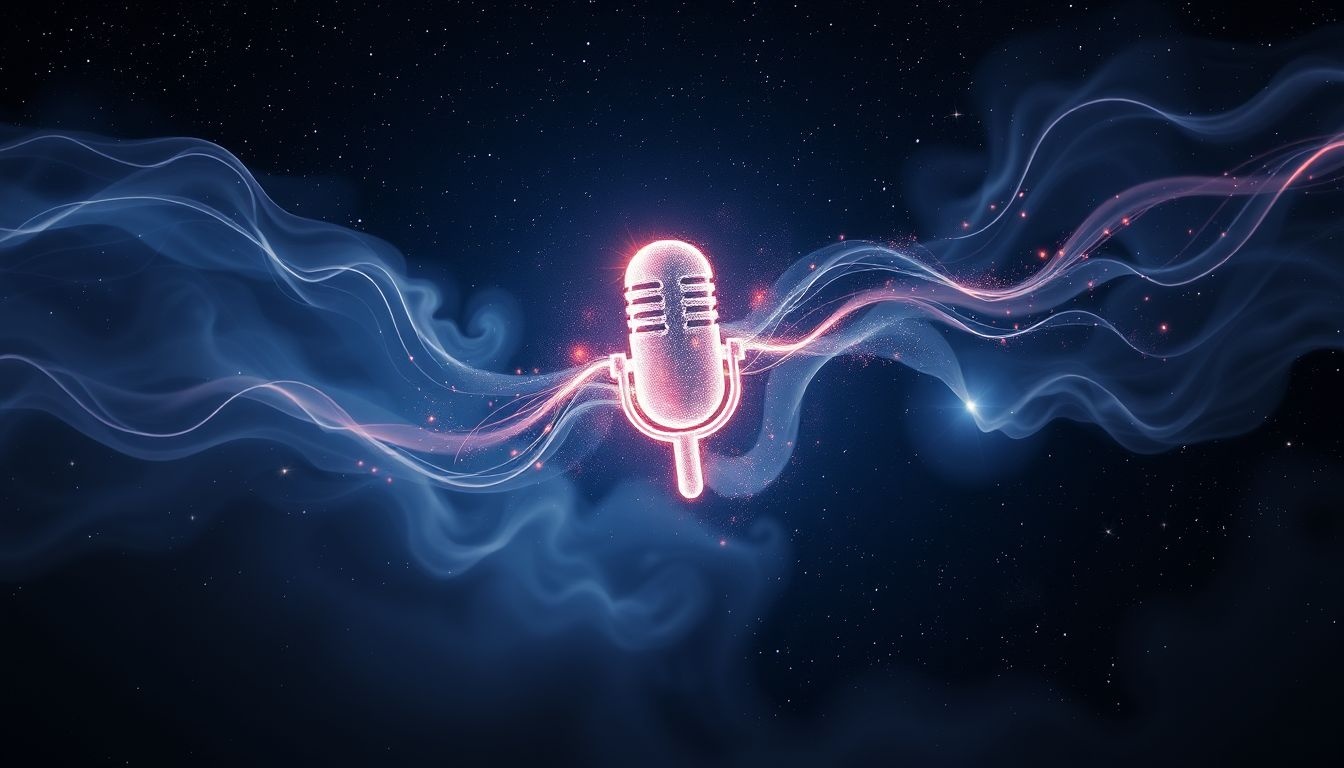 Dromen over draadloze microfoon symboliseren verlangen naar onbegrensde communicatie.