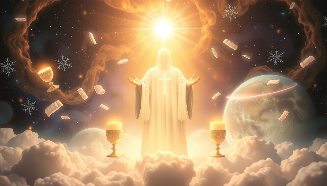 Dromen over een priester tijdens communie symboliseert spirituele begeleiding en zuivering.