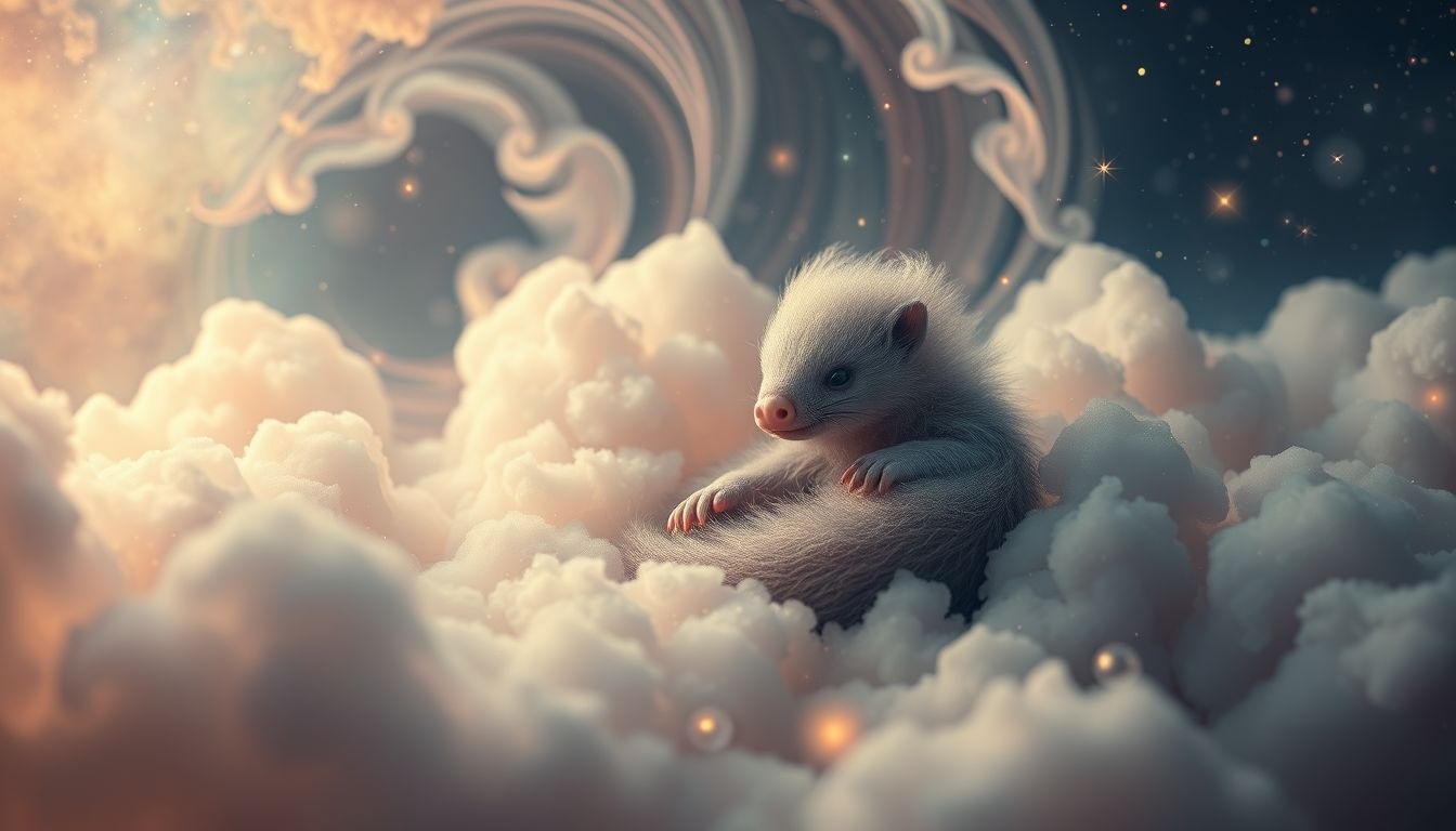 Een baby miereneter symboliseert nieuwe kwetsbaarheid en groei.