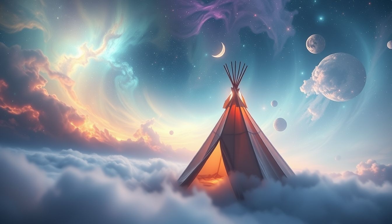 Een verlaten tipi symboliseert loslaten van oude overtuigingen.