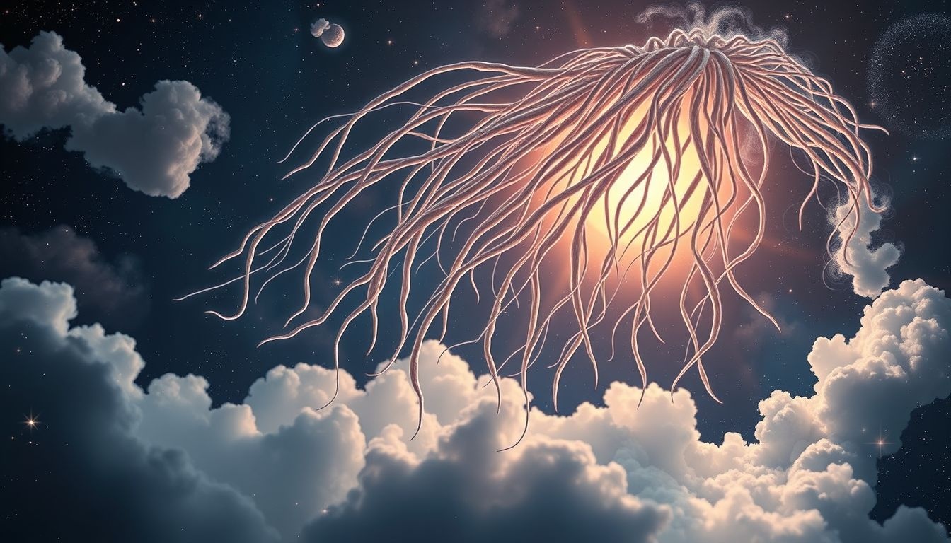 Dunne dreadlocks symboliseren kwetsbaarheid en nieuwe spirituele inzichten.