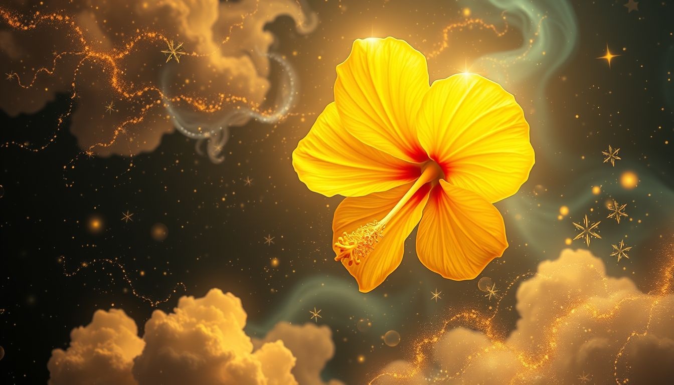Dromen over gele hibiscus symboliseren geluk, vriendschap en optimisme.