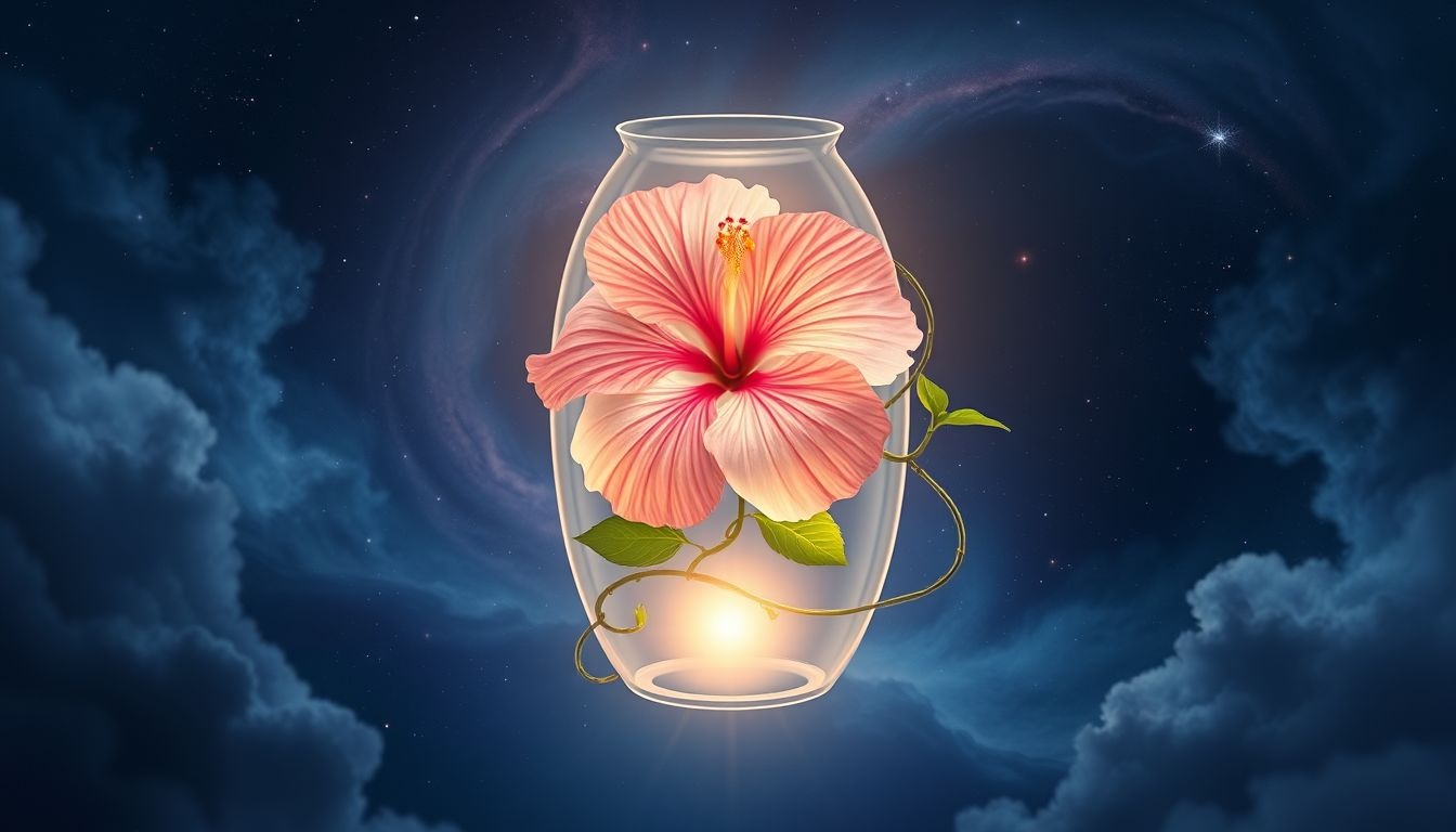 Een hibiscus in pot symboliseert gebondenheid en huiselijke veiligheid.