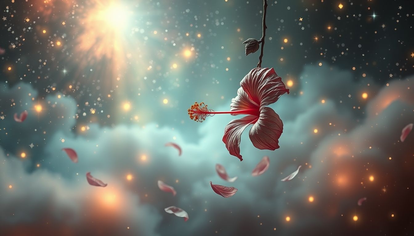 Een verwelkte hibiscus in dromen symboliseert verlies en teleurstelling.