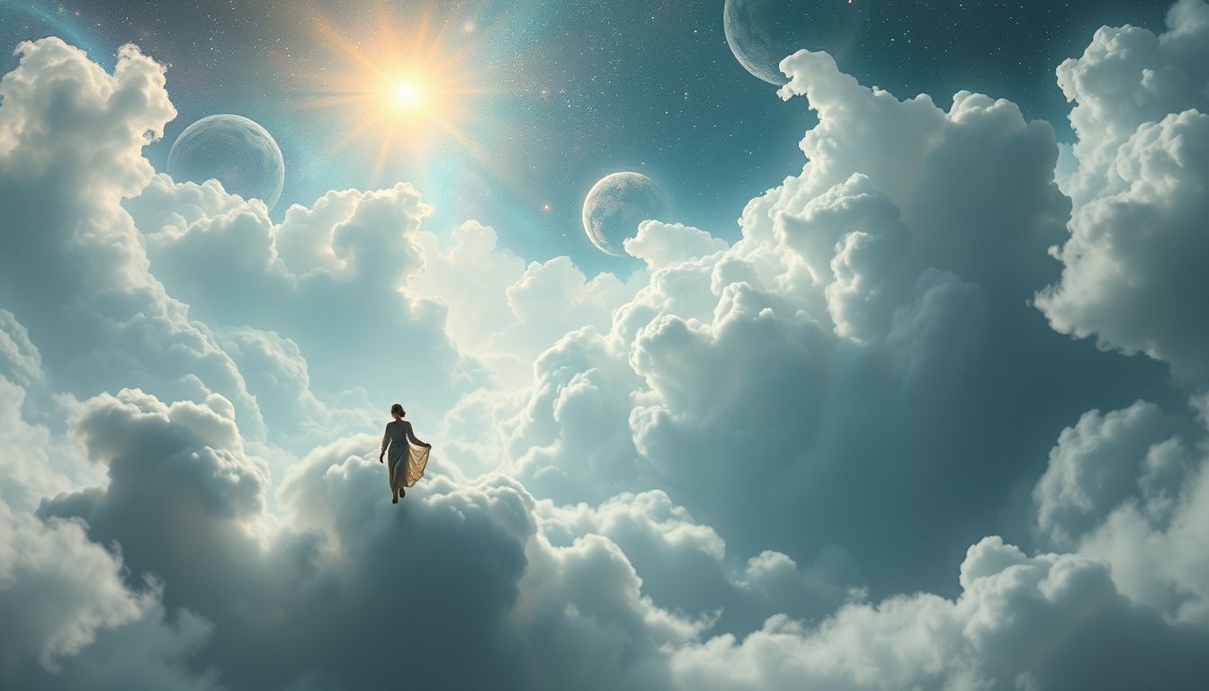 Dromen over wolken symboliseert vaak vrijheid en spirituele groei.