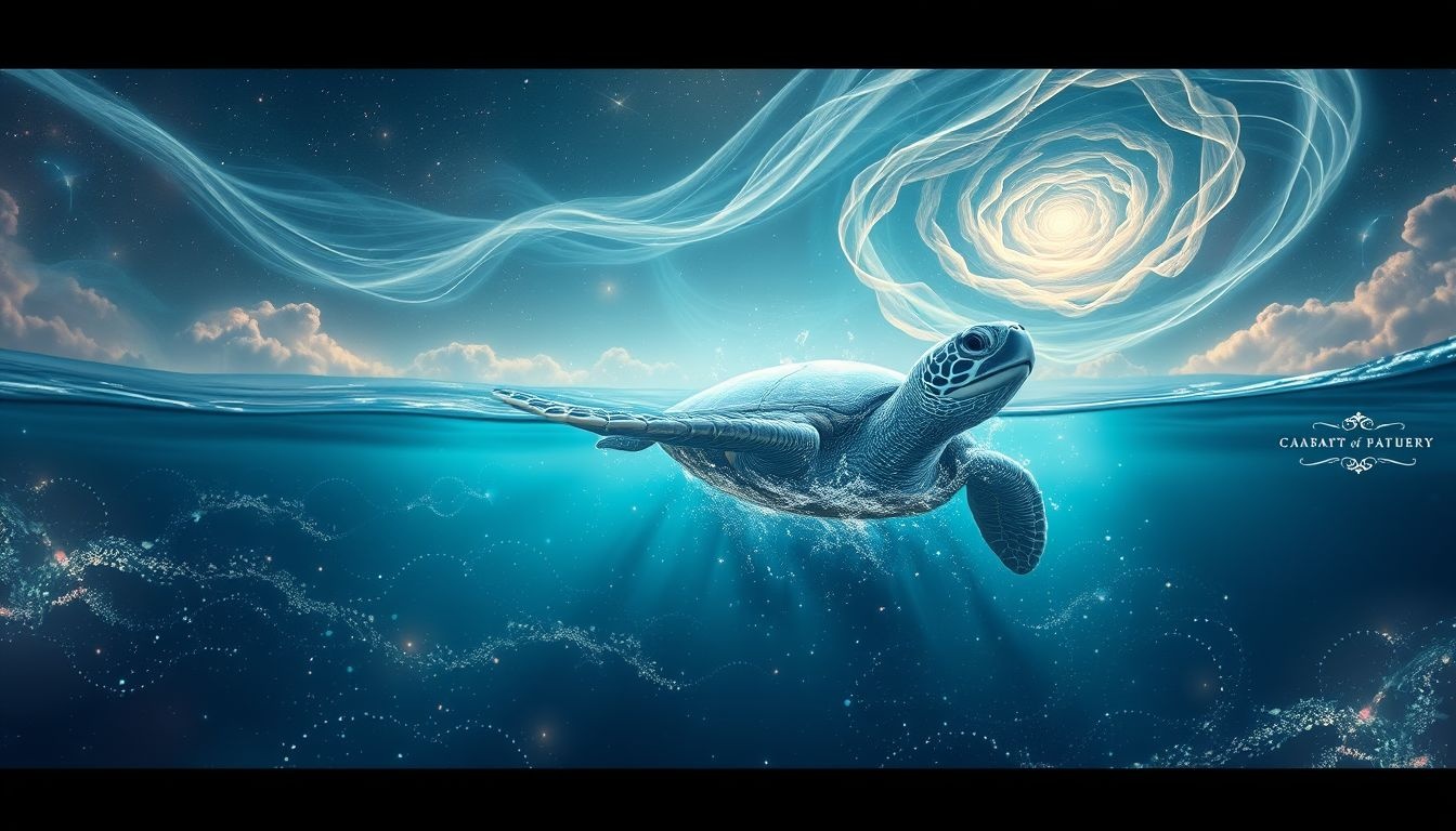 Een waterschildpad symboliseert vaak innerlijke rust en emotionele balans.