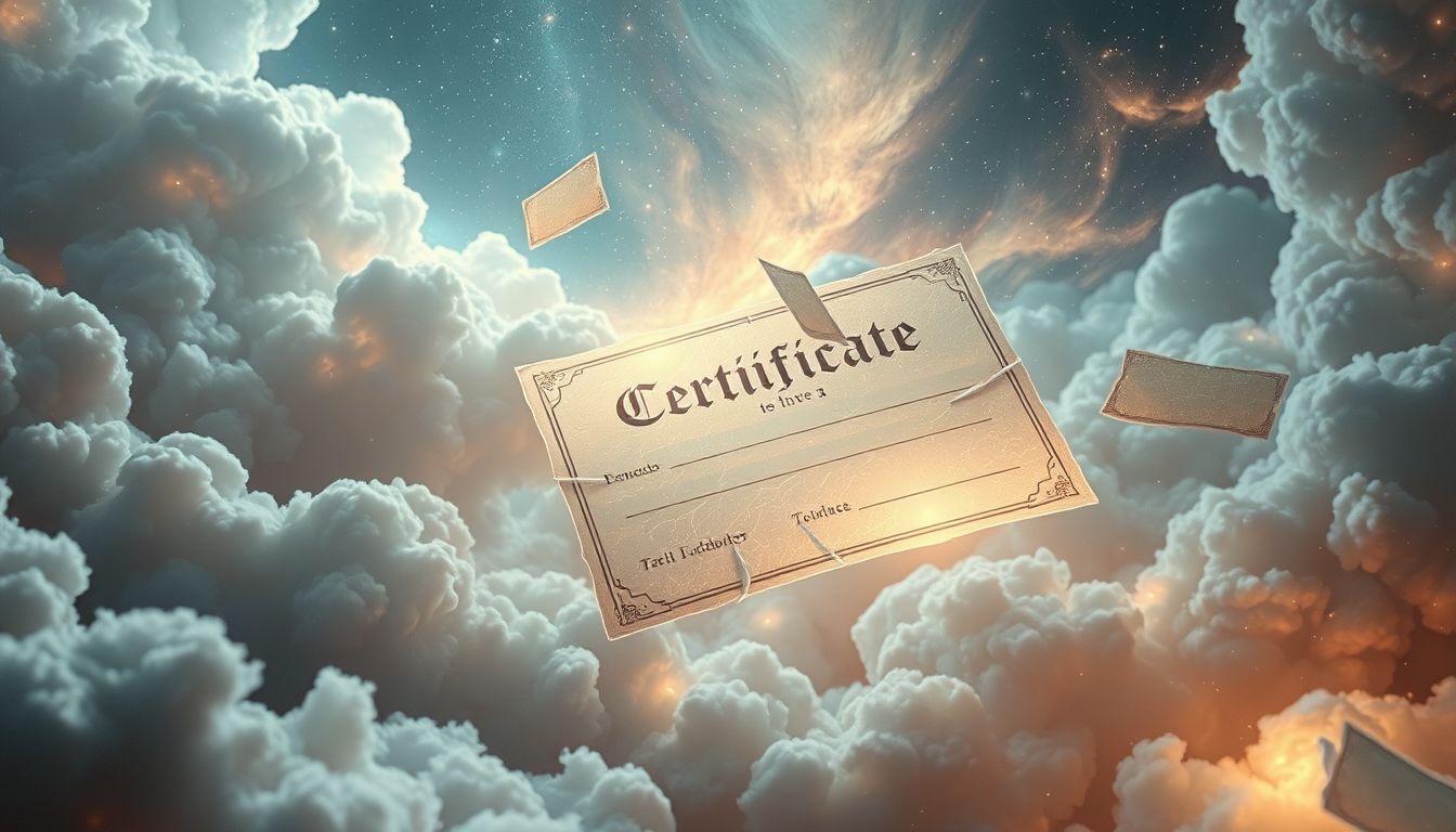 Een beschadigd certificaat symboliseert twijfels over eigen prestaties.