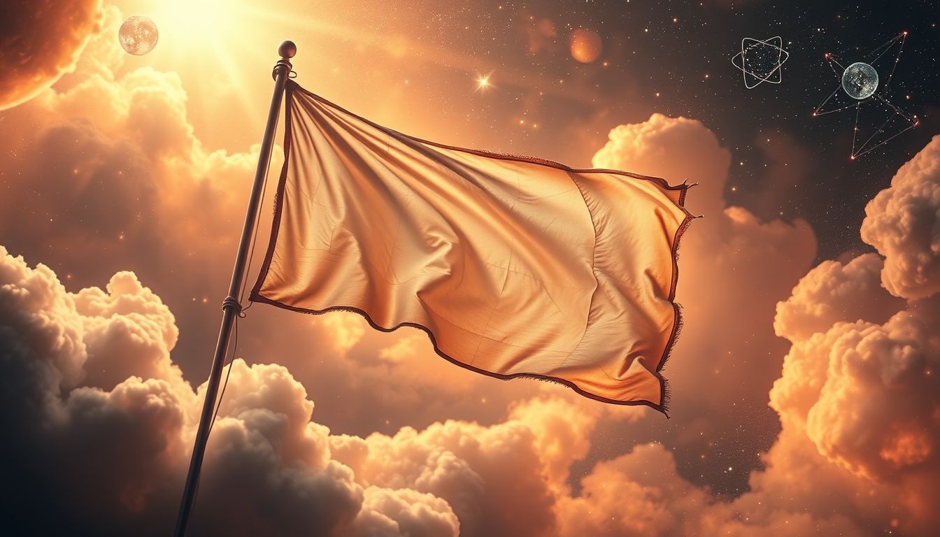 Een gescheurde vlag symboliseert vaak verlies van hoop en identiteit.