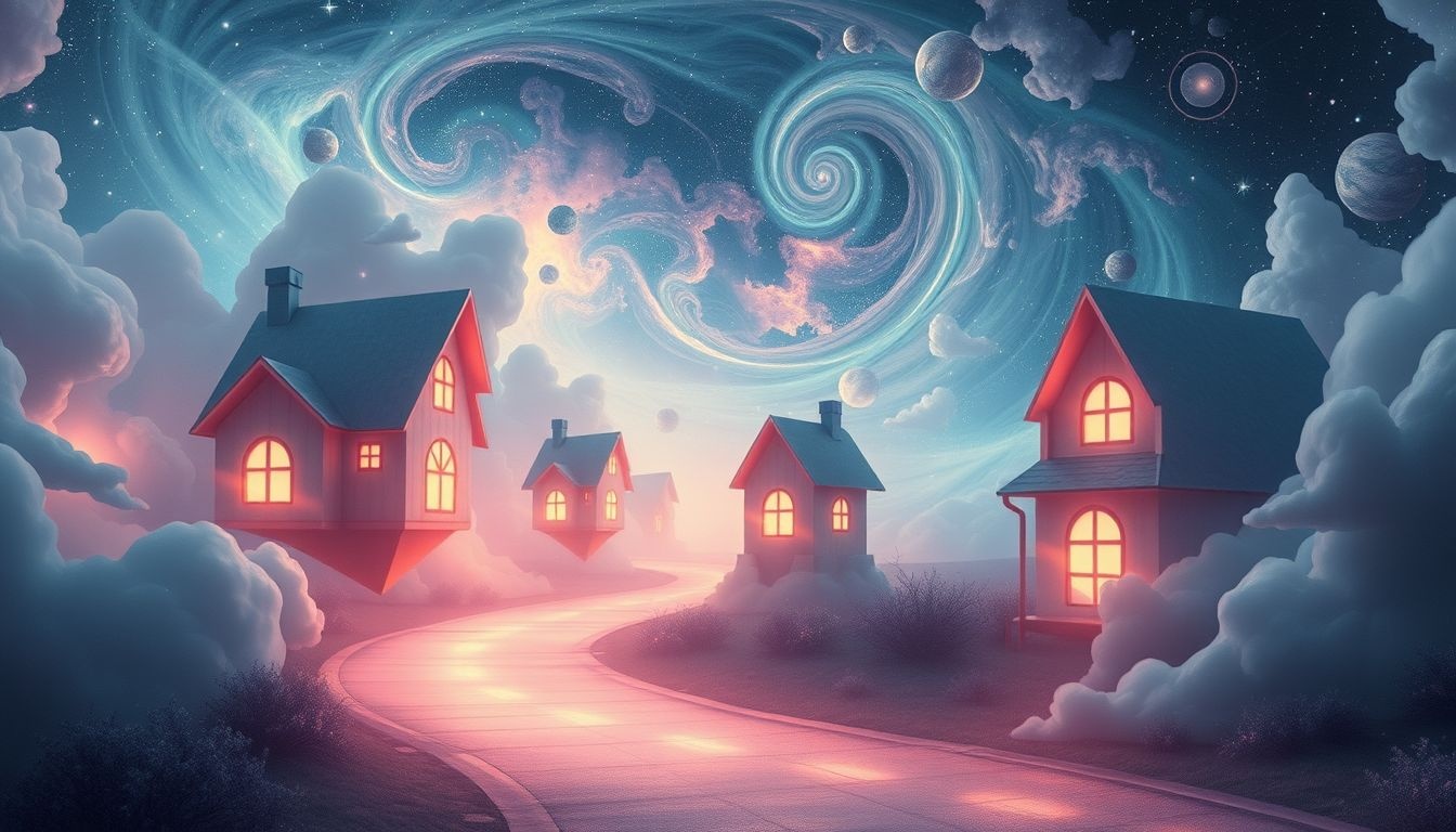 Een zijstraat vol huizen symboliseert keuzes en verborgen kansen.