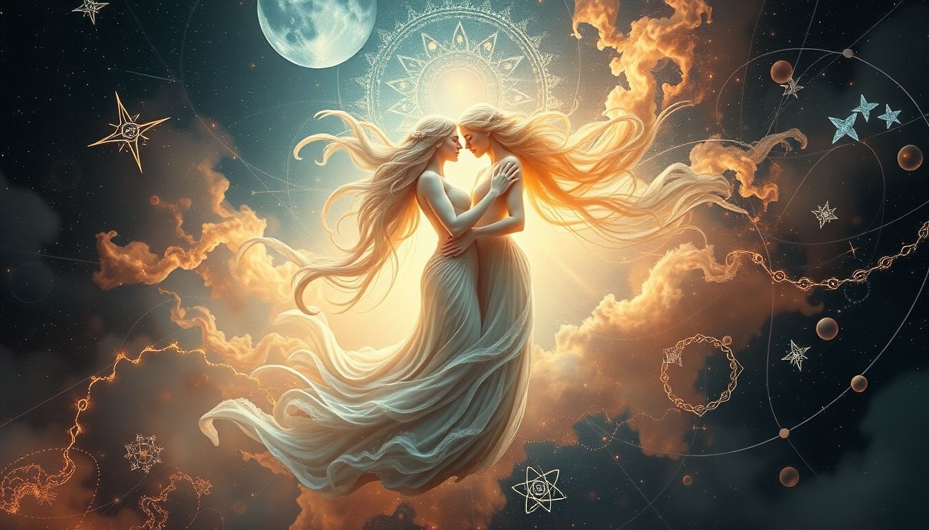 Hera en Zeus samen in dromen symboliseren balans tussen liefde en macht.