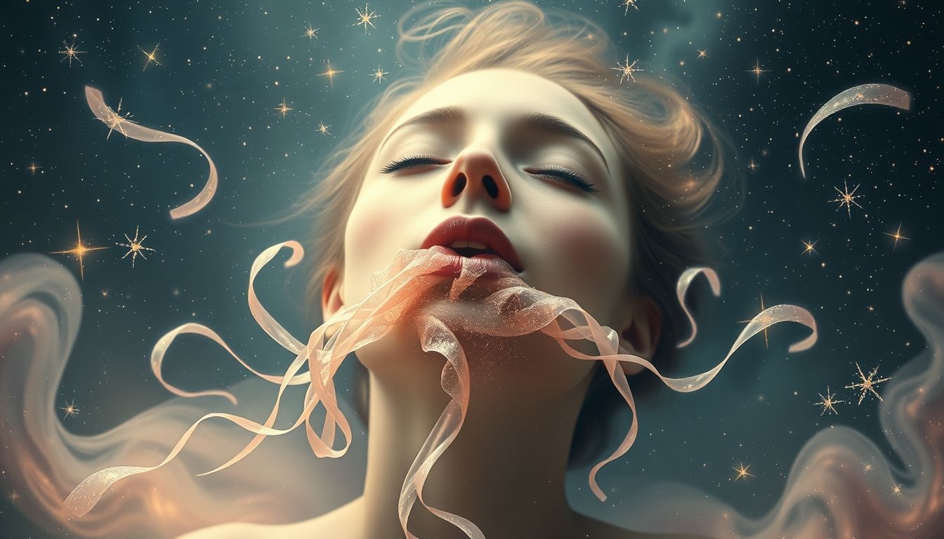 Een plakkerige tong symboliseert vaak angst voor spreken en onzekerheid.