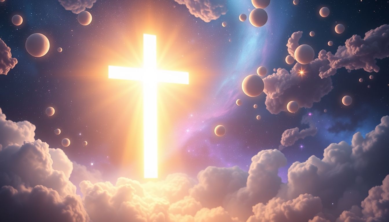 Een lichtgevend kruis symboliseert hoop en spirituele verlichting in dromen.