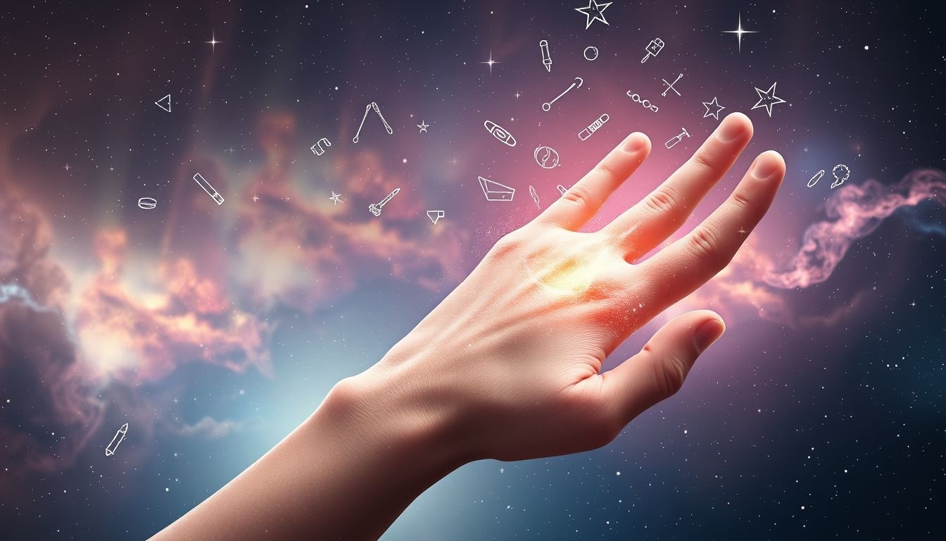 Een litteken op je hand symboliseert vaardigheden en creatieve kracht.