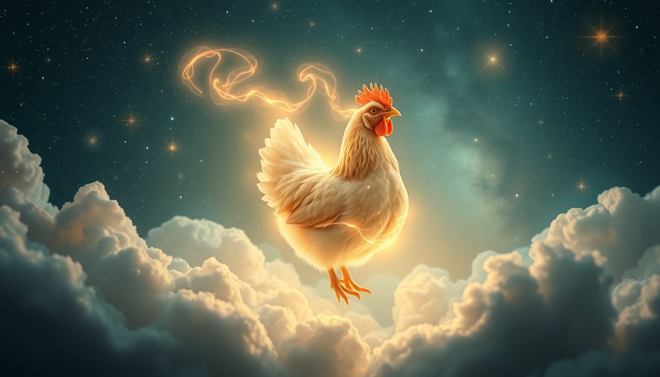 Een pratende kip symboliseert verborgen wijsheid en onverwachte inzichten.