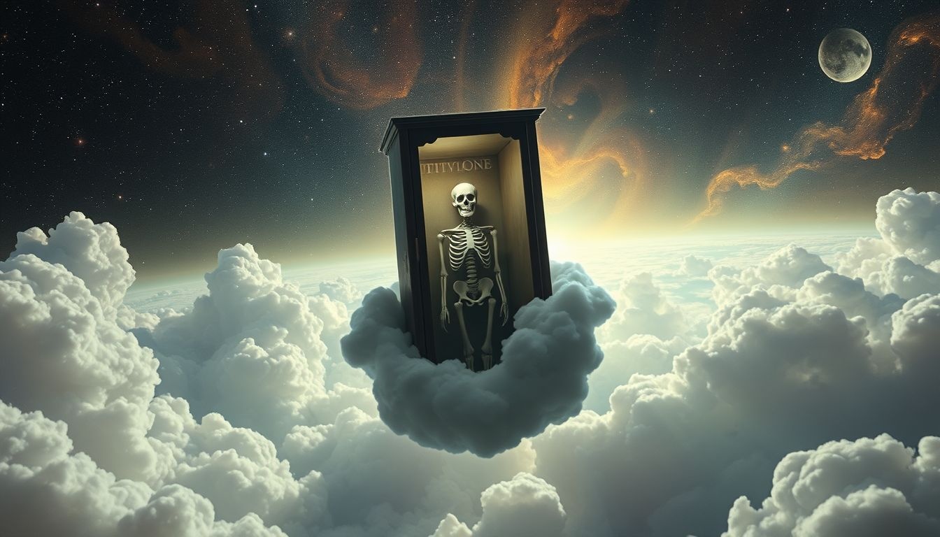 Dromen over een skelet in een kast symboliseren verborgen angsten.