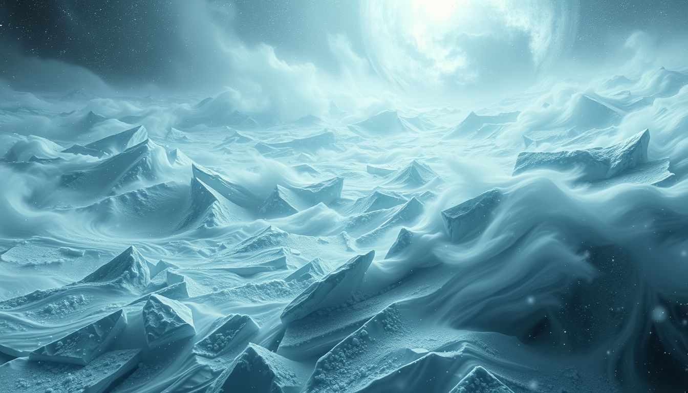 Dromen over sneeuwstorm op ijszee symboliseert innerlijke verwarring en chaos.