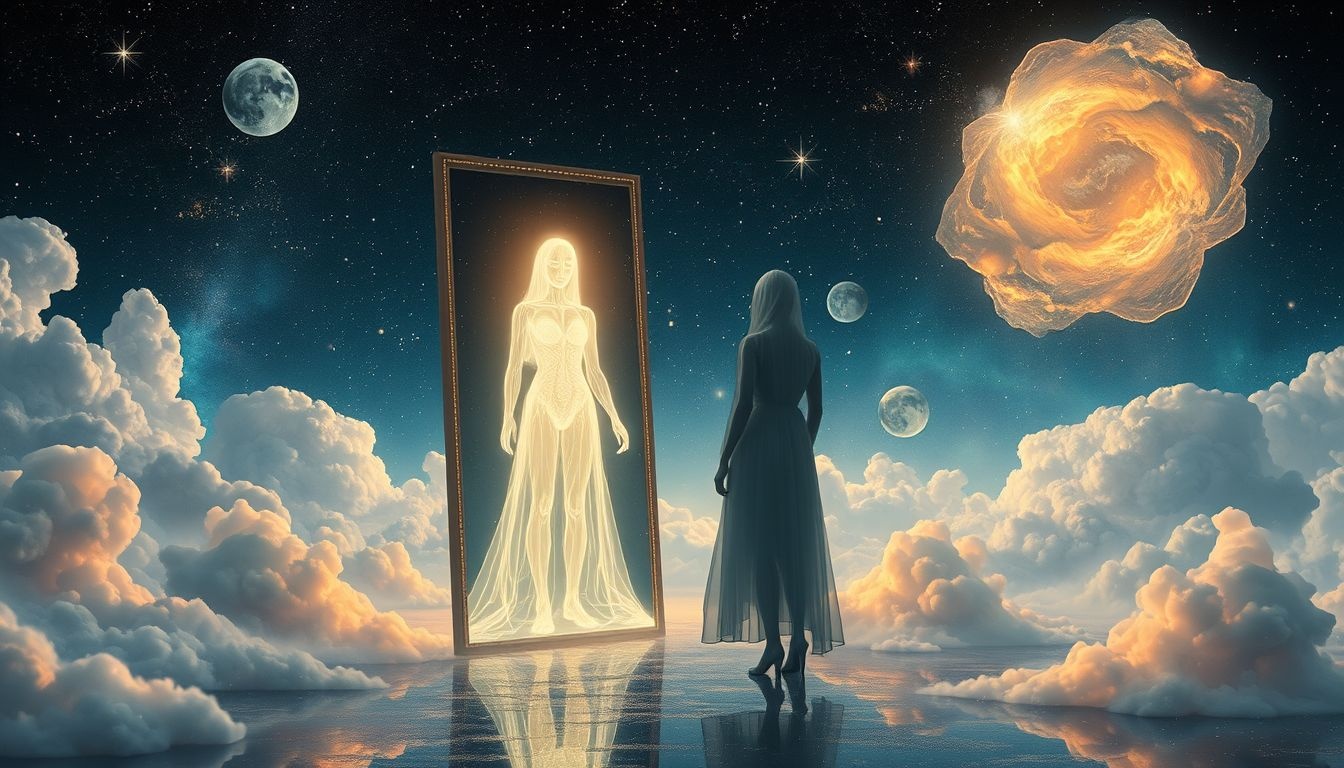 Een anders spiegelbeeld symboliseert innerlijke verandering en zelfreflectie.