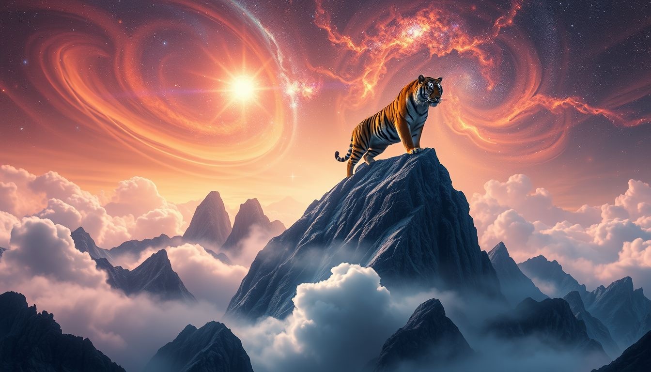 Dromen over een tijger in de bergen symboliseert kracht en vrijheid.