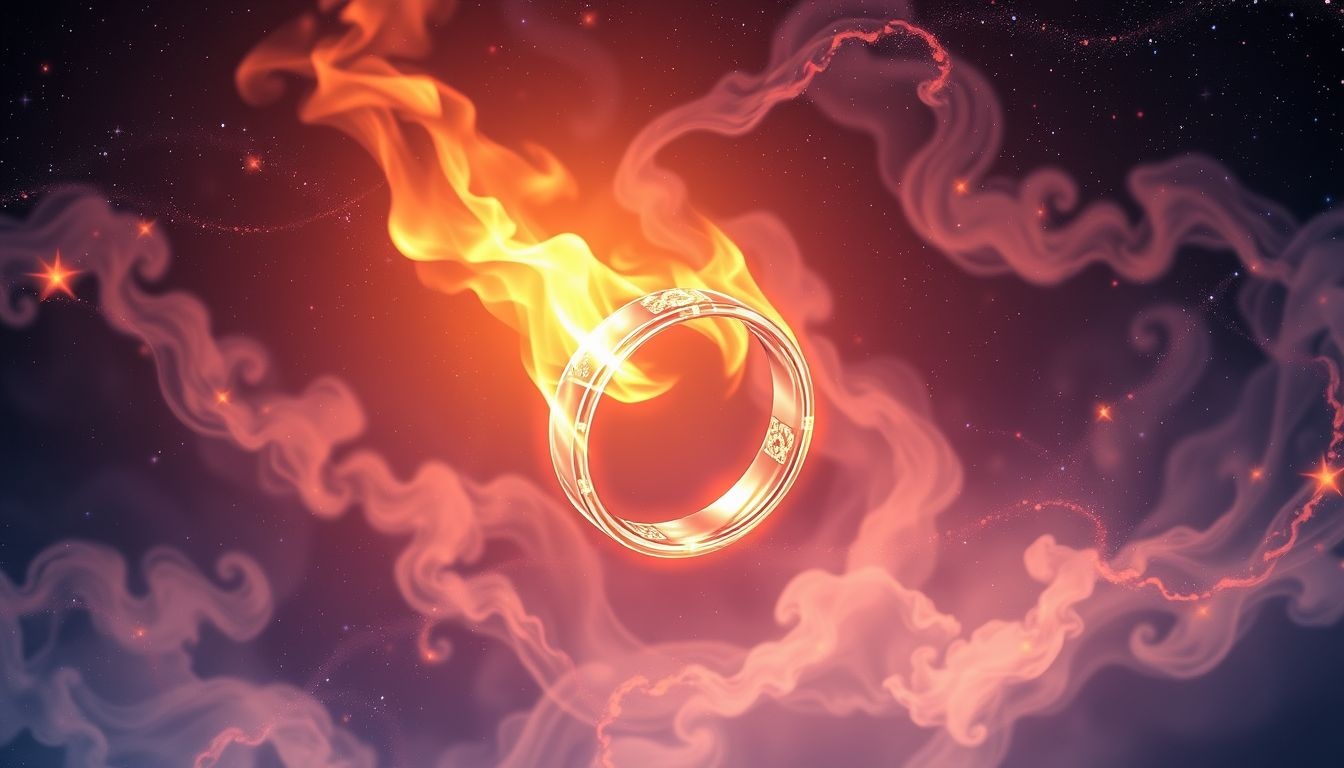 Dromen over trouwring in vuur symboliseert passie en transformatie.