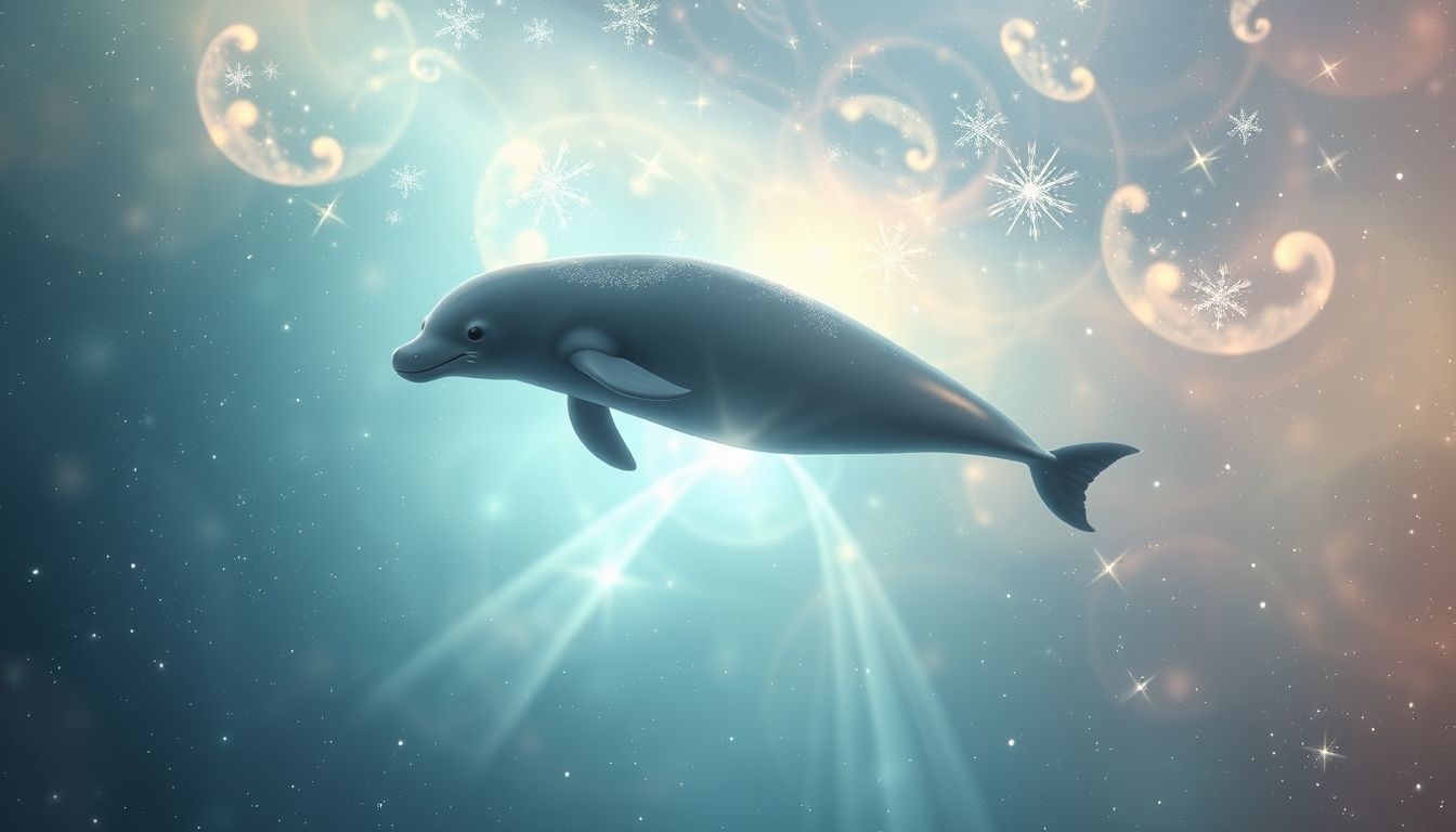 Een bruinvis in helder water symboliseert intuïtie en vrijheid.