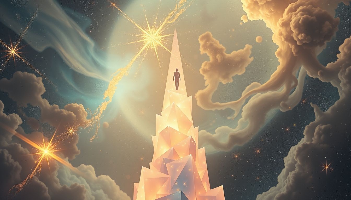 Een hoge toren beklimmen symboliseert ambitie en persoonlijke groei.